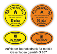 Betriebsdruckaufkleber